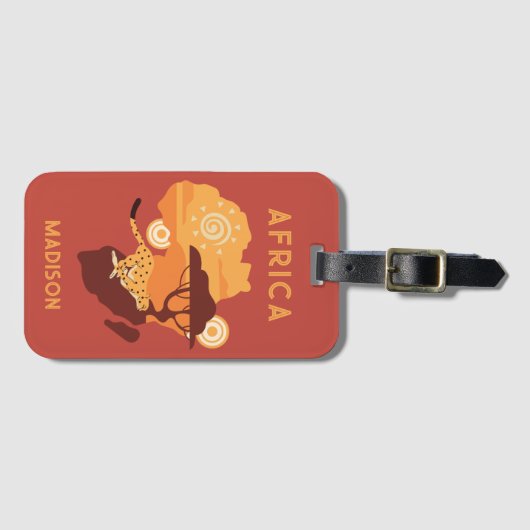 Aangepaste naam Afrika Bagagelabel (Voorkant (horizontaal))