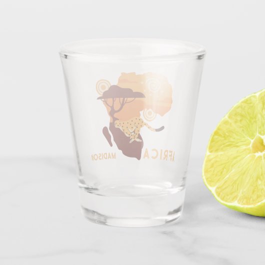 Aangepaste naam Afrika Shot Glas (Achterkant)