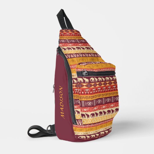 Aangepaste naam Afrikaans patroon Sling Bag (Linkerhoek)