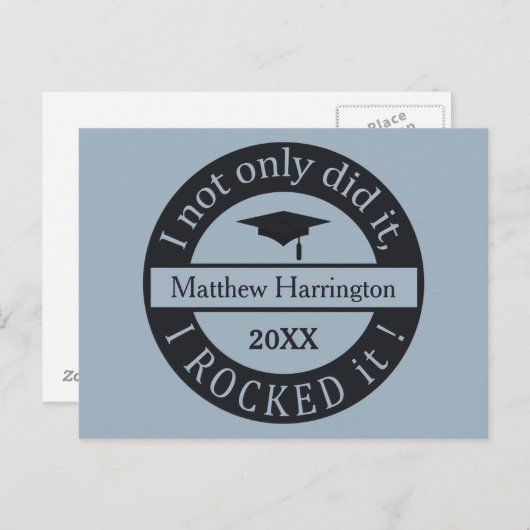 Aangepaste naam afstuderen en briefkaart jaar (Voorkant / Achterkant)