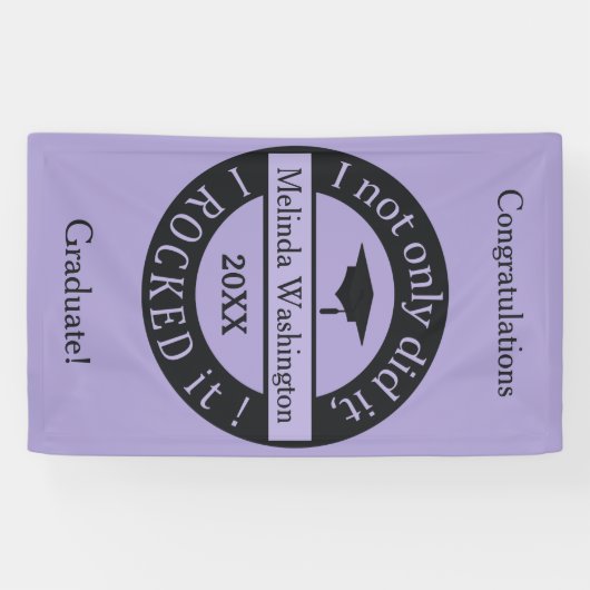 Aangepaste naam afstuderen, jaar- en tekstbanner spandoek (Horizontaal)