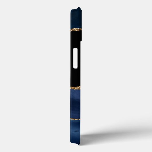 Aangepaste naam Agate Blue Gold Glitter Case-Mate iPhone Case (Achterkant / Rechts)