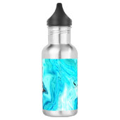 Aangepaste naam Agate Gemstone Geode Art Blue Cool Waterfles (Links)