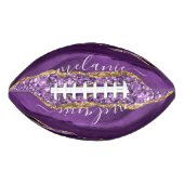 Aangepaste naam Agate Paars Violet Gold Glitter Ge American Football (Voorkant)