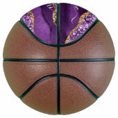 Aangepaste naam Agate Paars Violet Gold Glitter Ge Basketbal (Rechts)