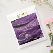 Aangepaste naam Agate Paars Violet Gold Glitter Ge Bedankzakje (Gezegeld)