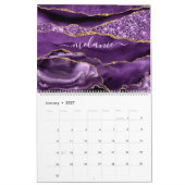 Aangepaste naam Agate Paars Violet Gold Glitter Ge Kalender (Jan 2027)