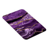 Aangepaste naam Agate Paars Violet Gold Glitter Ge Magneet (Rechterzijde)