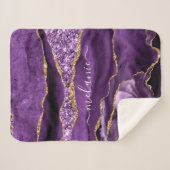 Aangepaste naam Agate Paars Violet Gold Glitter Ge Sherpa Deken (Voorkant (horizontaal))