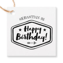 aangepaste NAAM AGE Birthday-label - Mannen rustig
