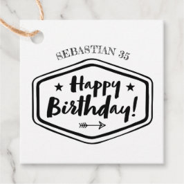 aangepaste NAAM AGE Birthday-label - Mannen rustig Bedankjes Labels