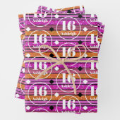 Aangepaste naam Age Pink Birthday Inpakpapier Vel (In situ)