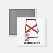 Aangepaste naam Alabama Vlag en State Flower Camel Magneet (Voorkant / Achterkant)