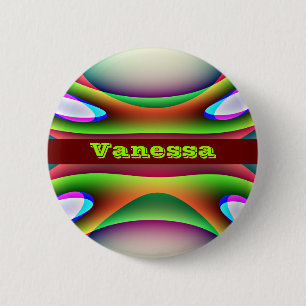 Aangepaste naam Alien Spaceship Ronde Button 5,7 Cm
