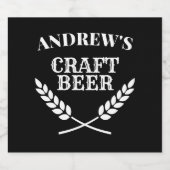 Aangepaste naam ambachtelijk bier tarwe krans kran bier etiket (Enkel label)