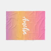 Aangepaste naam: Amelia Girls Kinder Ombre Sunset Fleece Deken (Voorkant (Horizontaal))