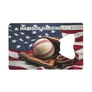 Aangepaste naam American Baseball Kredietkaart Flessenopener