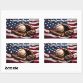 Aangepaste naam American Baseball Rechthoekige Sticker (Vel)