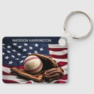 Aangepaste naam American Baseball Sleutelhanger