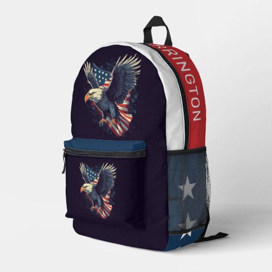Aangepaste naam American Eagle Bedrukte Rugzak (Achterkant Hoek Rechts)