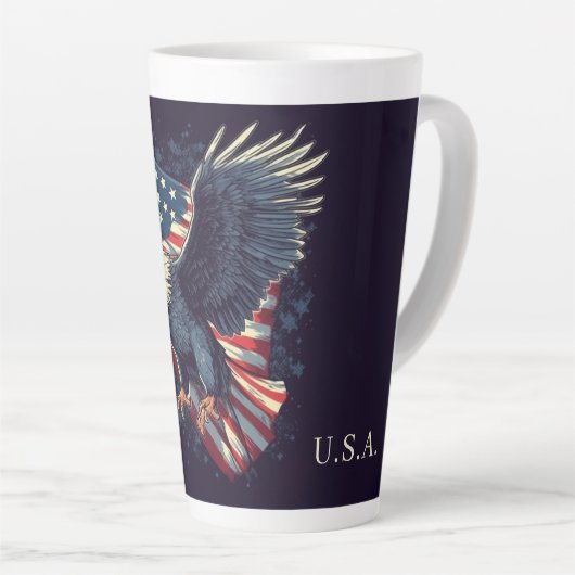 Aangepaste naam American Eagle Latte Mok (Rechterhoek)