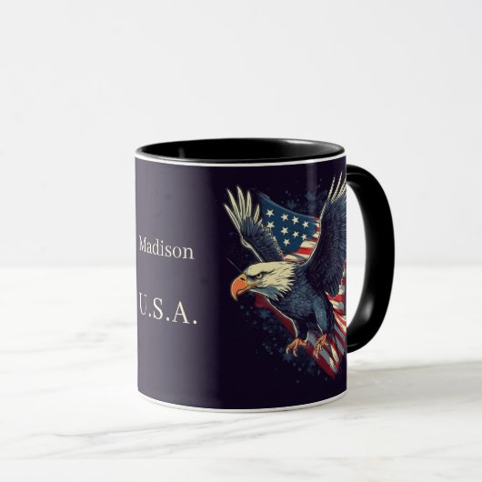 Aangepaste naam American Eagle Mok (Voorkant rechts)