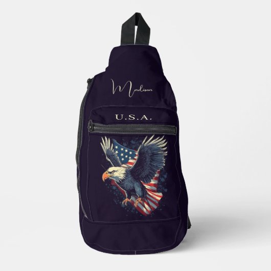 Aangepaste naam American Eagle Sling Bag (Voorkant)