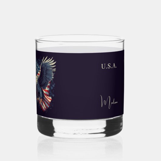 Aangepaste naam American Eagle Whisky Glas (Links)