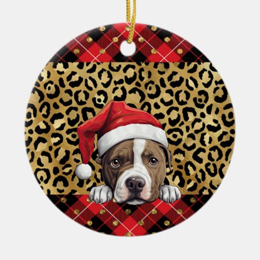 Aangepaste naam Amerikaanse Staffordshire Terrier Keramisch Ornament (Voorkant)