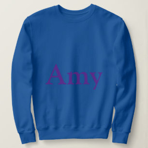 Aangepaste Naam Amy Blue Dames Sweatshirt