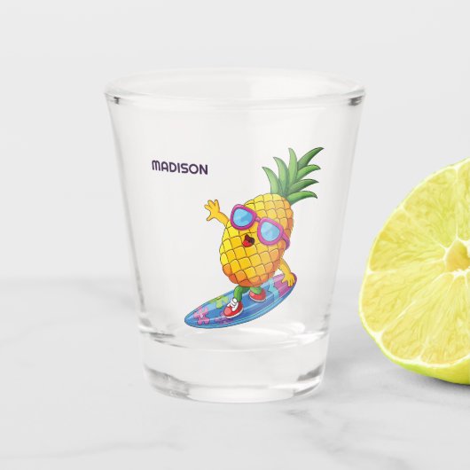 Aangepaste naam ananas surfer shot glas (Voorkant)