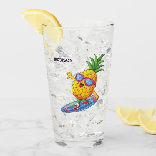 Aangepaste naam ananassolsurfer glas (Voorkant ijs)