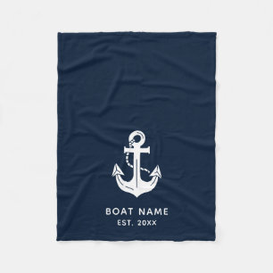 Aangepaste naam anker boot fleece deken