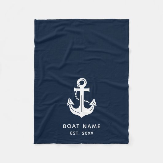 Aangepaste naam anker boot fleece deken (Voorkant)