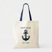 Aangepaste naam anker boot tote bag (Voorkant)