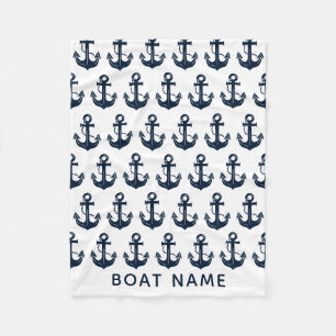 Aangepaste naam anker voor boot fleece deken