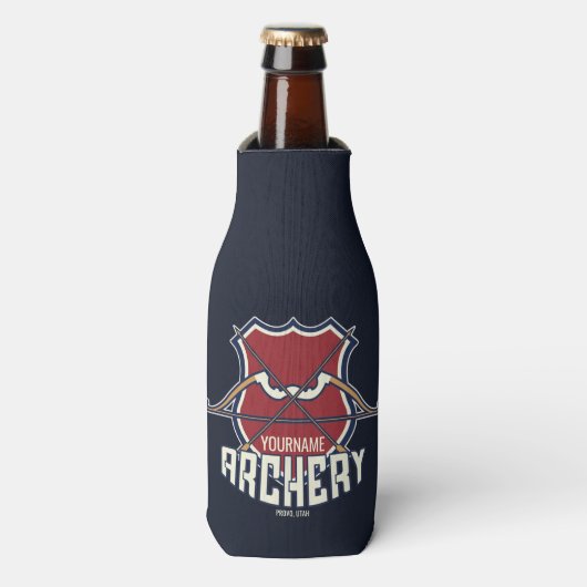 Aangepaste NAAM Archery Sports Recurve Bow Arrow Flesjeskoeler (Fles Voorkant)