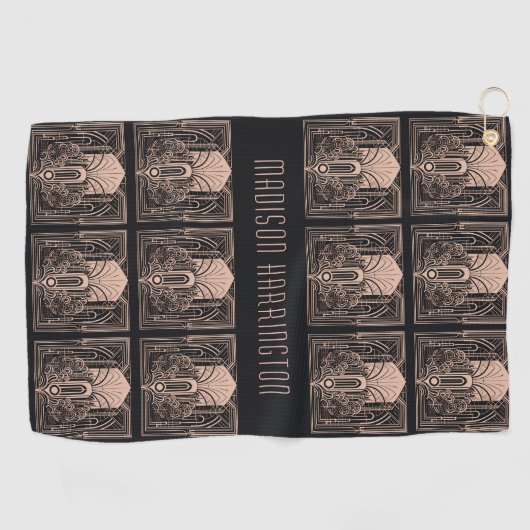 Aangepaste naam Art Deco Golfhanddoek (Horizontaal)