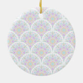 Aangepaste Naam Art Deco Pastel Rainbow Floral Man Keramisch Ornament (Achterkant)