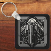 Aangepaste naam Art Deco Sleutelhanger (Voorkant)