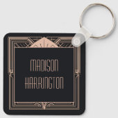 Aangepaste naam Art Deco Sleutelhanger (Achterkant)
