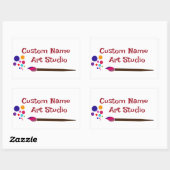 Aangepaste naam Art Studio Artist Painter Rechthoekige Sticker (Vel)