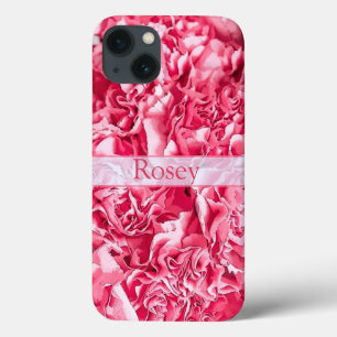 Aangepaste naam Artsy Pink Rose iPhone 13 Hoesje