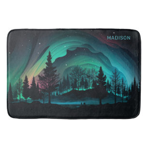 Aangepaste naam Aurora Borealis Illustratie Badmat