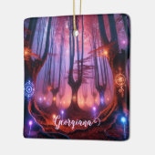Aangepaste naam Autumnal Enchanted Whimsigoth Fore Keramisch Ornament (Links)