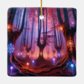 Aangepaste naam Autumnal Enchanted Whimsigoth Fore Keramisch Ornament (Achterkant)