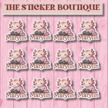 Aangepaste naam Axolotl Gaming Sticker Pack