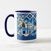 Aangepaste naam Azulejo Tegels Pattern Mok (Links)