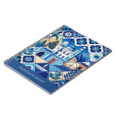 Aangepaste naam Azulejo Tegels Pattern Notitieboek (Linkerzijde)