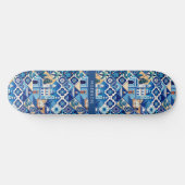 Aangepaste naam Azulejo Tegels Pattern Skateboard (Horizontaal)